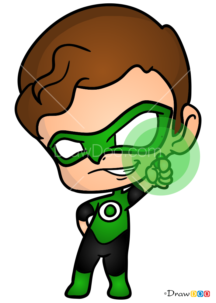 How to Draw The Green Lantern, Chibi Superheroes
